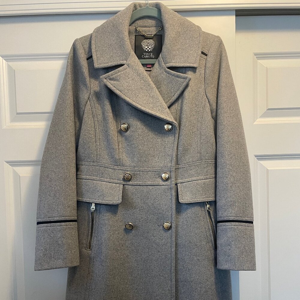 Vince Camuto Double Breasted Military Coat - Medium